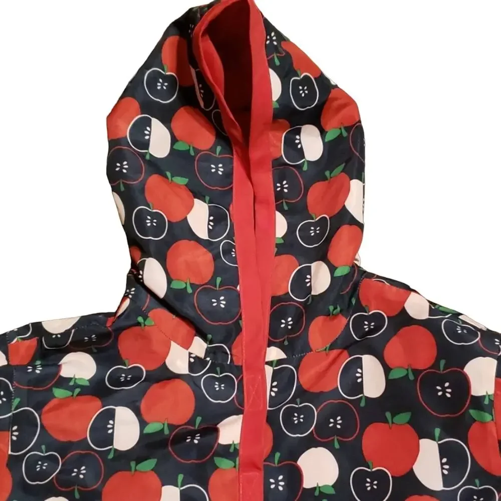 Gymboree Prep School Apples Rain Coat/Jacket 10/12 Large
